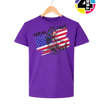 Feral And Free Raccoon Youth Tee