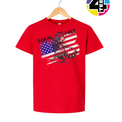 Feral And Free Raccoon Youth Tee