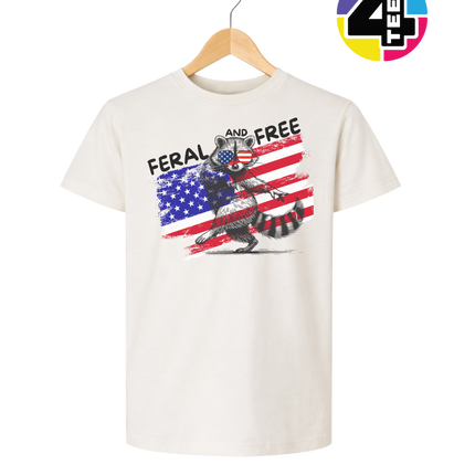 Feral And Free Raccoon Youth Tee