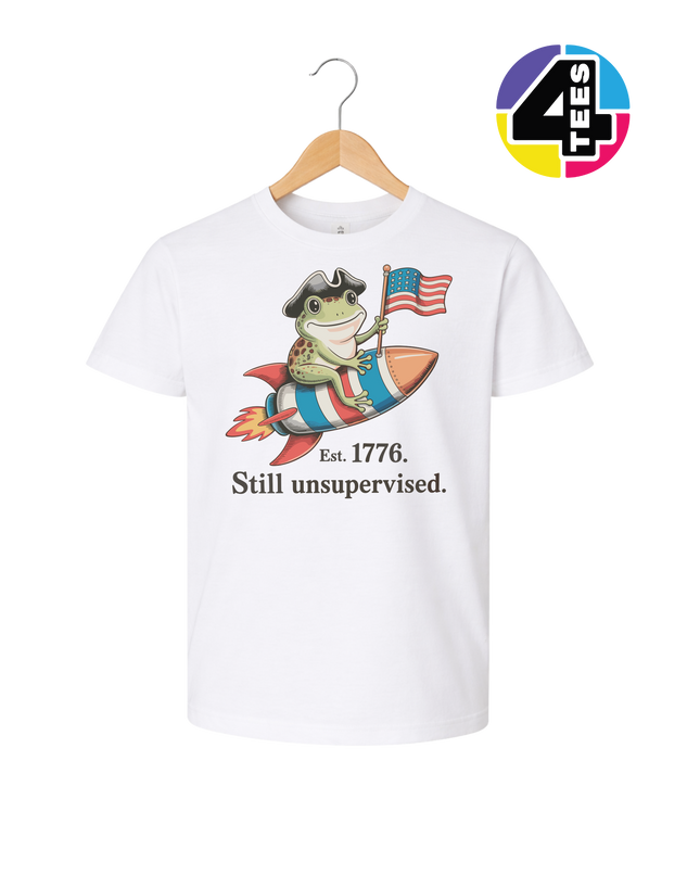 Still Unsupervised 4th Of July Frog Youth Tee