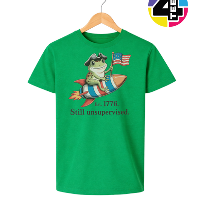 Still Unsupervised 4th Of July Frog Youth Tee