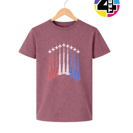 Patriotic Jet Flyover Youth Tee