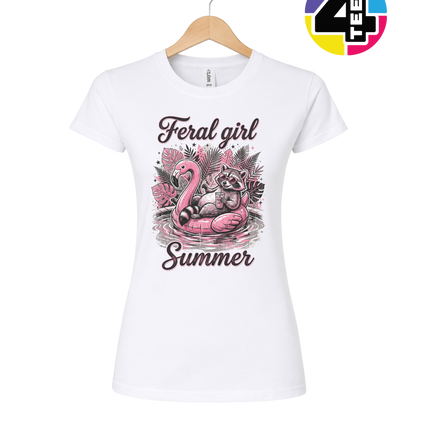 Raccoon Feral Girl Summer Women's Tee