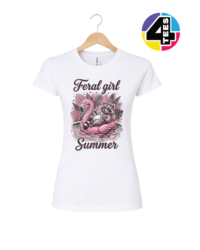 Raccoon Feral Girl Summer Women's Tee