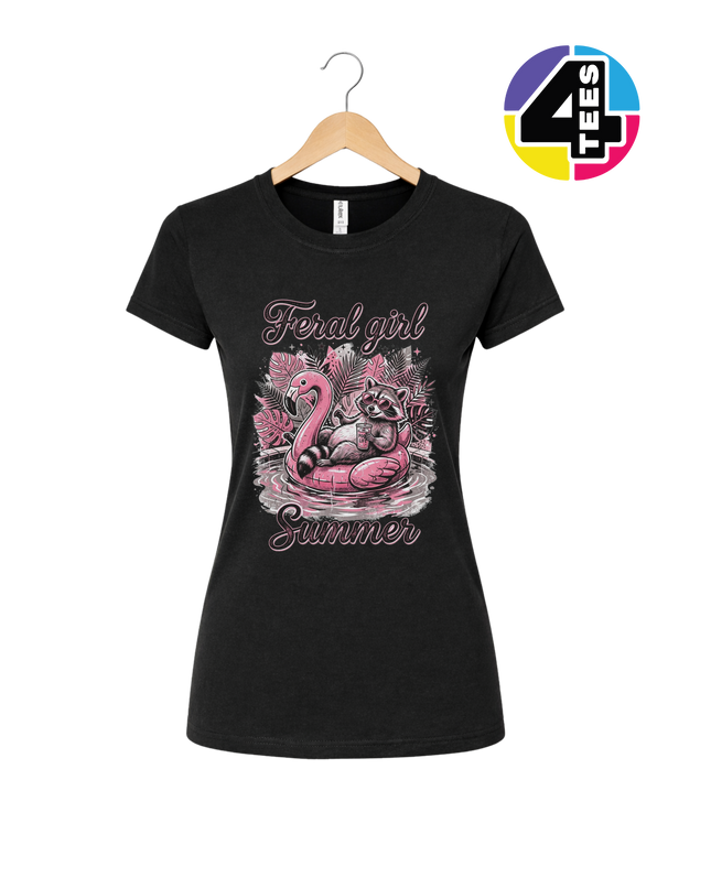 Raccoon Feral Girl Summer Women's Tee