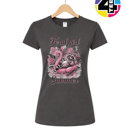 Raccoon Feral Girl Summer Women's Tee