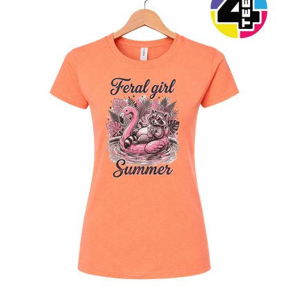 Raccoon Feral Girl Summer Women's Tee