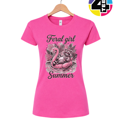 Raccoon Feral Girl Summer Women's Tee