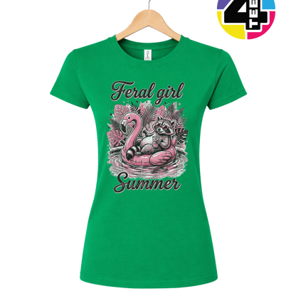 Raccoon Feral Girl Summer Women's Tee