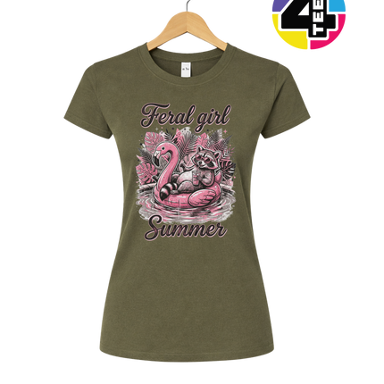 Raccoon Feral Girl Summer Women's Tee