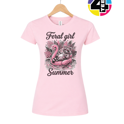 Raccoon Feral Girl Summer Women's Tee