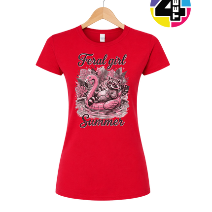 Raccoon Feral Girl Summer Women's Tee