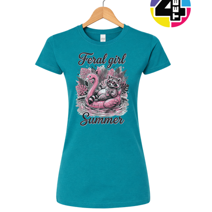 Raccoon Feral Girl Summer Women's Tee