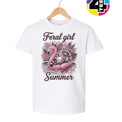 Raccoon Feral Girl Summer Youth Tee