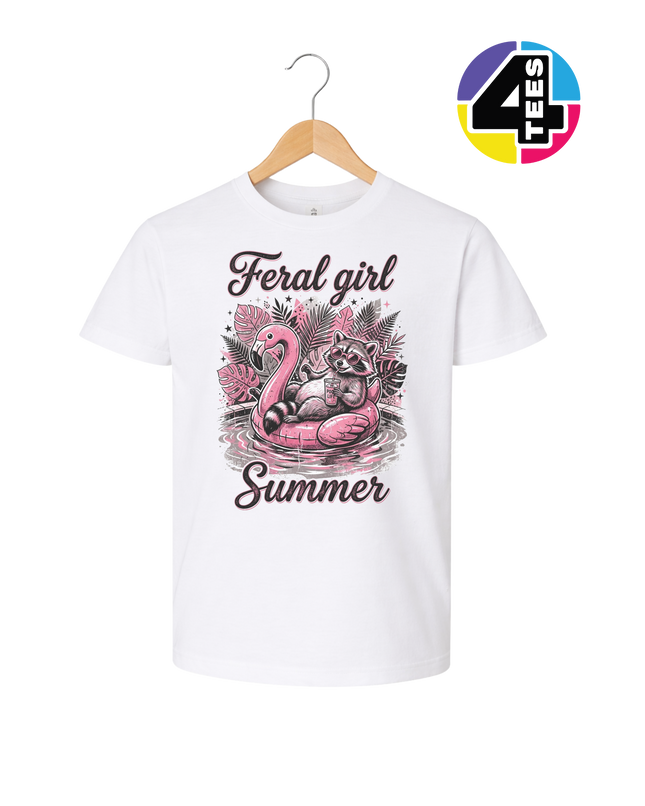 Raccoon Feral Girl Summer Youth Tee