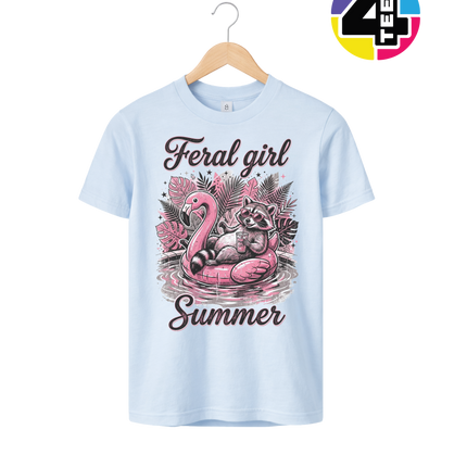 Raccoon Feral Girl Summer Youth Tee