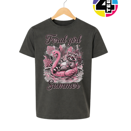 Raccoon Feral Girl Summer Youth Tee