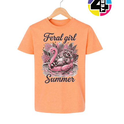 Raccoon Feral Girl Summer Youth Tee