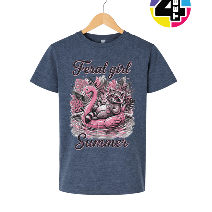 Raccoon Feral Girl Summer Youth Tee