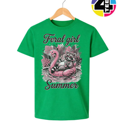 Raccoon Feral Girl Summer Youth Tee