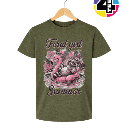 Raccoon Feral Girl Summer Youth Tee