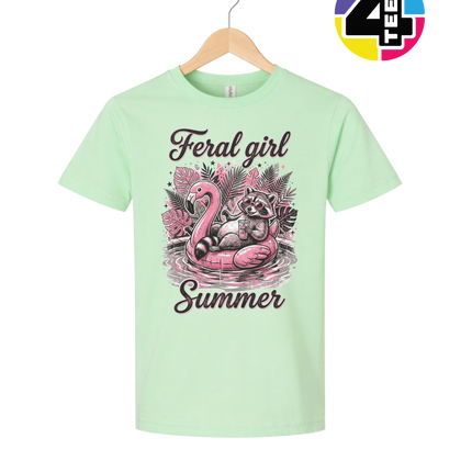 Raccoon Feral Girl Summer Youth Tee