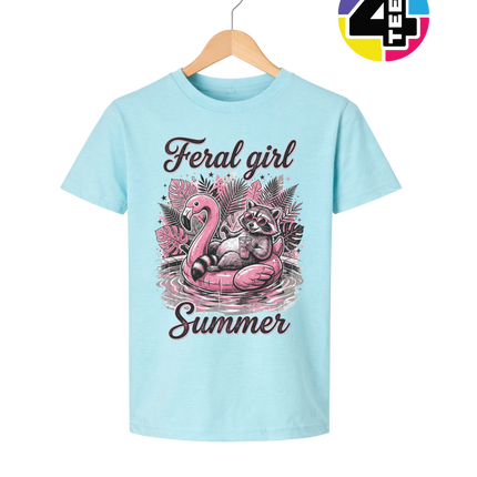 Raccoon Feral Girl Summer Youth Tee