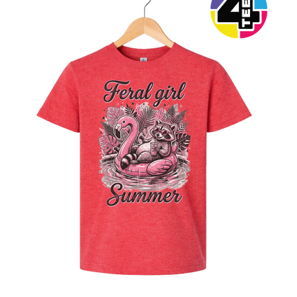 Raccoon Feral Girl Summer Youth Tee