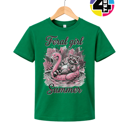 Raccoon Feral Girl Summer Youth Tee