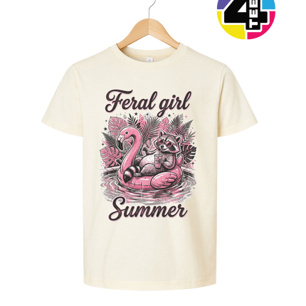 Raccoon Feral Girl Summer Youth Tee