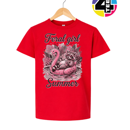 Raccoon Feral Girl Summer Youth Tee