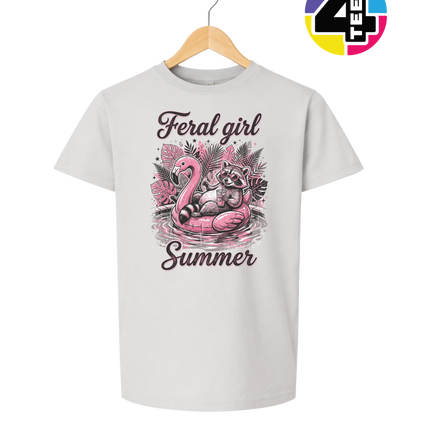 Raccoon Feral Girl Summer Youth Tee