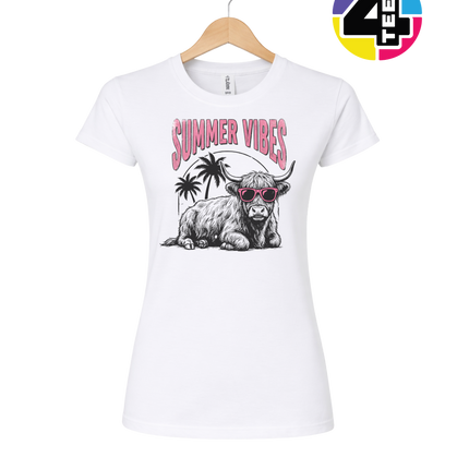 Highland Cow Summer Vibes Women's Tee