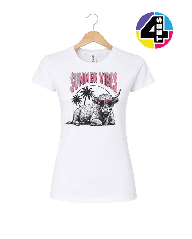 Highland Cow Summer Vibes Women's Tee