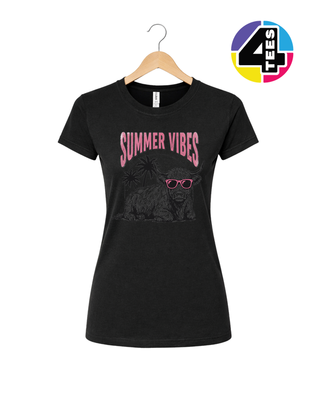 Highland Cow Summer Vibes Women's Tee