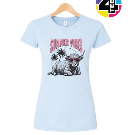 Highland Cow Summer Vibes Women's Tee