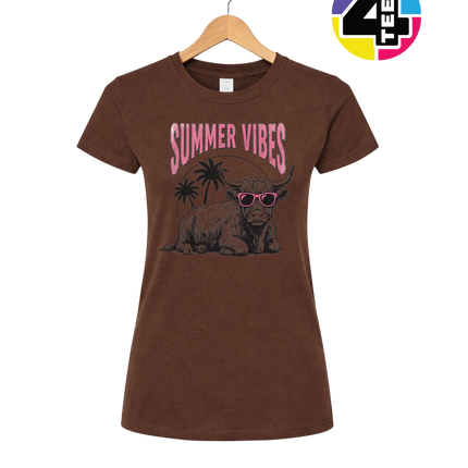 Highland Cow Summer Vibes Women's Tee