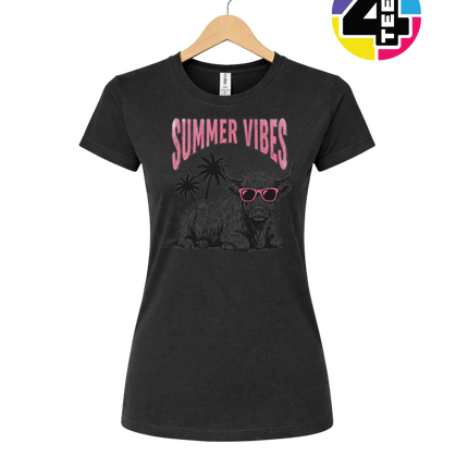 Highland Cow Summer Vibes Women's Tee