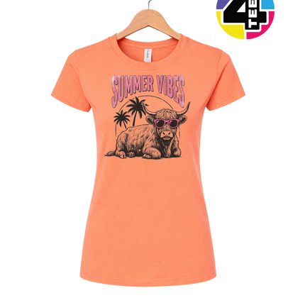 Highland Cow Summer Vibes Women's Tee