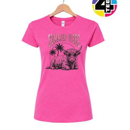 Highland Cow Summer Vibes Women's Tee
