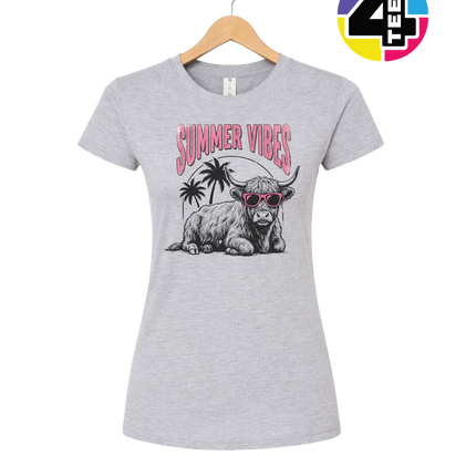 Highland Cow Summer Vibes Women's Tee