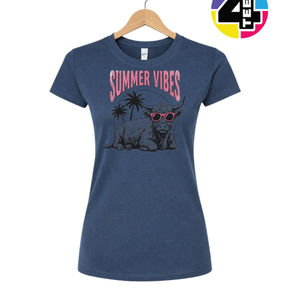 Highland Cow Summer Vibes Women's Tee