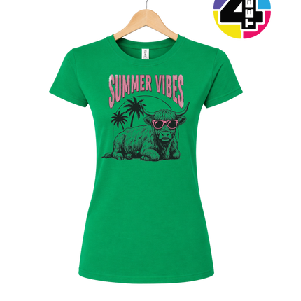 Highland Cow Summer Vibes Women's Tee