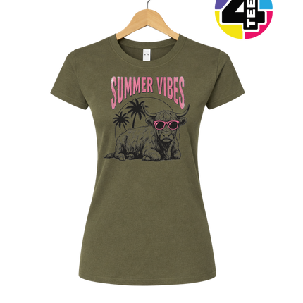 Highland Cow Summer Vibes Women's Tee