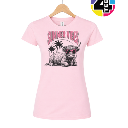 Highland Cow Summer Vibes Women's Tee