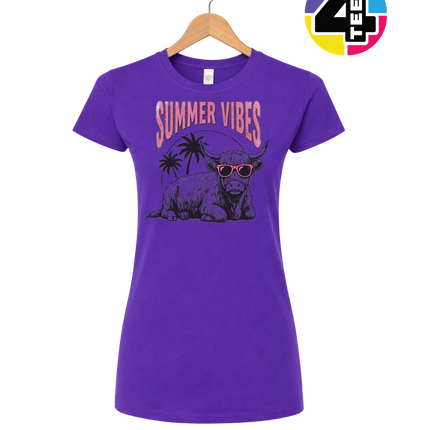 Highland Cow Summer Vibes Women's Tee