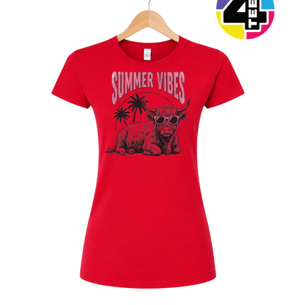 Highland Cow Summer Vibes Women's Tee