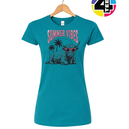Highland Cow Summer Vibes Women's Tee