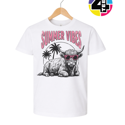 Highland Cow Summer Vibes Youth Tee