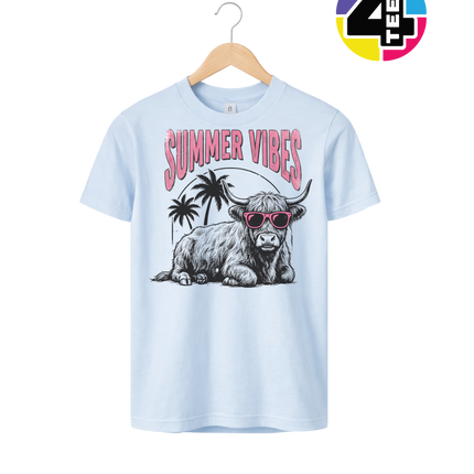 Highland Cow Summer Vibes Youth Tee